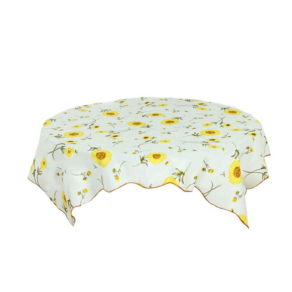 Square Tablecloth 53" x 53" for Decor Flower Printed Waterproof Tablecloth